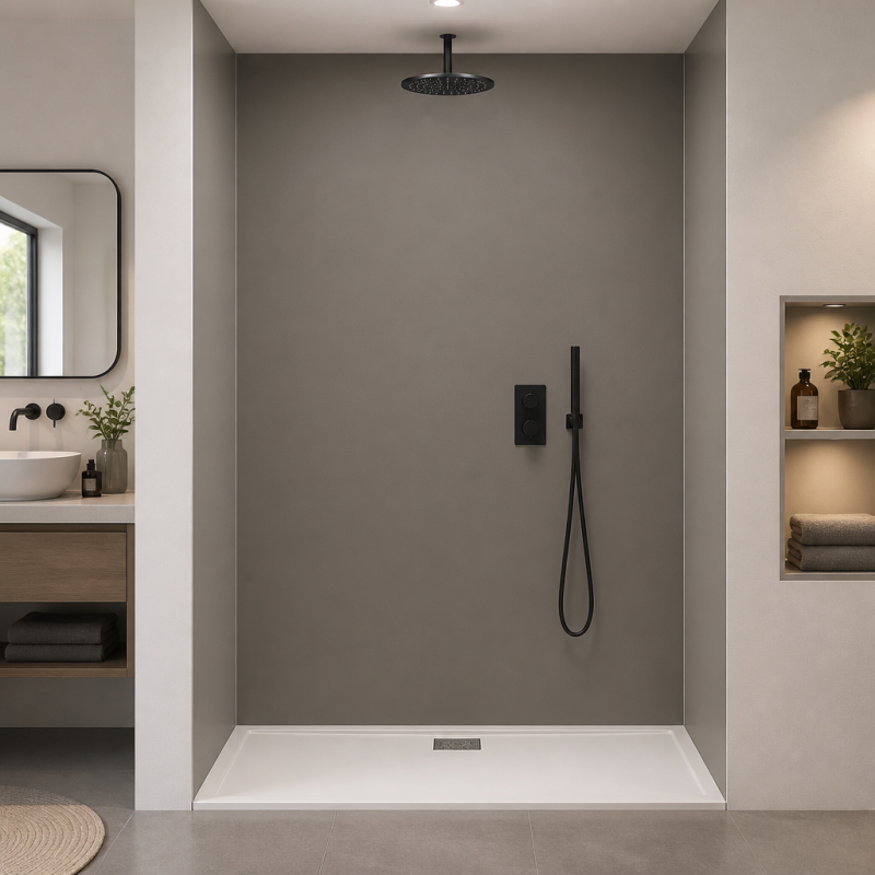 Panneau de douche RAL 7048 Gris souris nacré sur mesure | Livraison gratuite