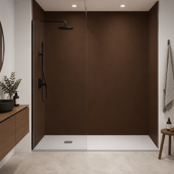 Panneau de douche RAL 8011 Brun noisette sur mesure | Livraison gratuite