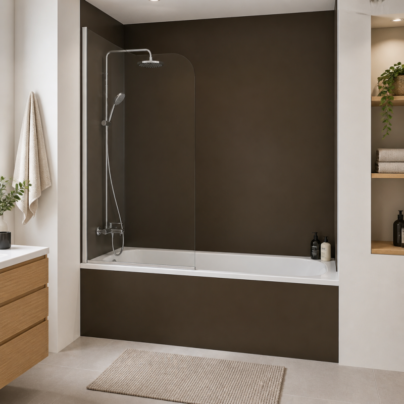 Panneau de douche RAL 8014 Brun sépia sur mesure | Livraison gratuite