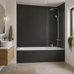 Panneau de douche RAL 8019 Brun gris sur mesure | Livraison gratuite