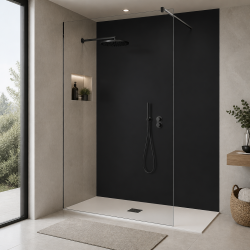 Panneau de douche RAL 8022 Brun noir sur mesure | Livraison gratuite