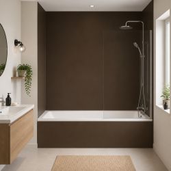 Panneau de douche RAL 8028 Brun terre sur mesure | Livraison gratuite