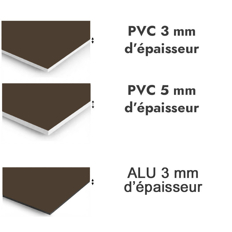 Panneau de douche Brun terre - PVC et ALU épaisseurs