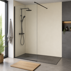 Panneau de douche RAL 9001 Blanc crème sur mesure | Livraison gratuite