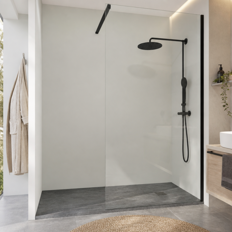 Panneau de douche RAL 9002 Blanc gris sur mesure | Livraison gratuite