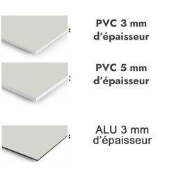 Panneau de douche Blanc gris - PVC et ALU épaisseurs