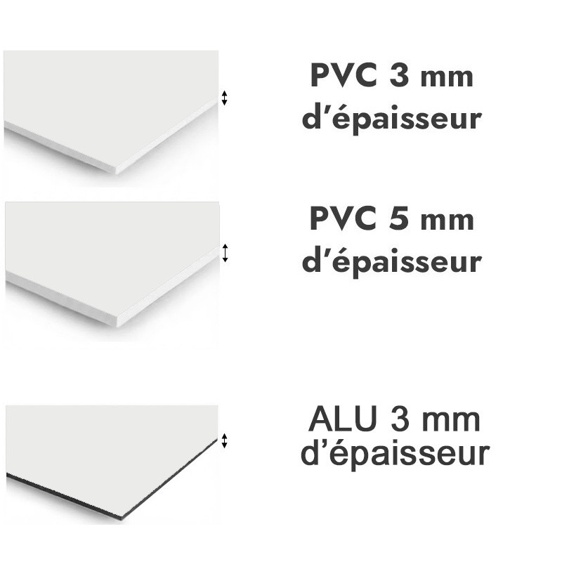 Panneau de douche Blanc de sécurité - PVC et ALU épaisseurs