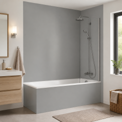 Panneau de douche RAL 9006 Aluminium blanc sur mesure | Livraison gratuite