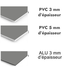 Panneau de douche Aluminium gris - PVC et ALU épaisseurs