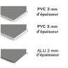 Panneau de douche Aluminium gris - PVC et ALU épaisseurs