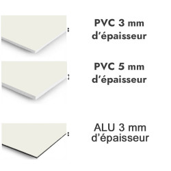 Panneau de douche Blanc pur - PVC et ALU épaisseurs