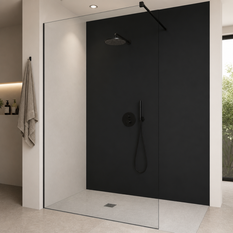 Panneau de douche RAL 9011 Noir graphite sur mesure | Livraison gratuite