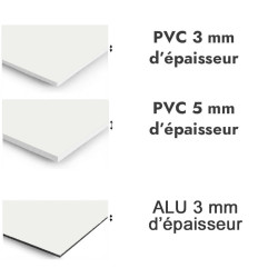 Panneau de douche Blanc signalisation - PVC et ALU épaisseurs