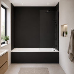 Panneau de douche RAL 9017 Noir signalisation sur mesure | Livraison gratuite