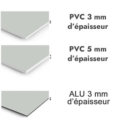 Panneau de douche Blanc papyrus - PVC et ALU épaisseurs