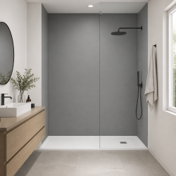 Panneau de douche RAL 9022 Gris clair nacré sur mesure | Livraison gratuite