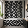 Panneau de douche motif épis de blé noirs mise en situation