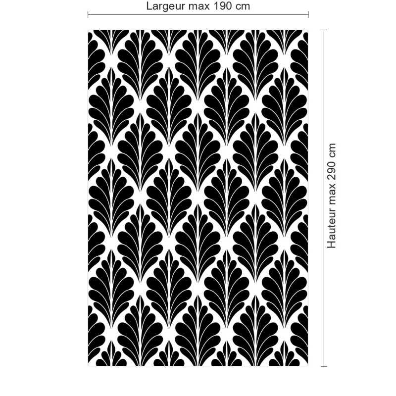 Panneau de douche motif épis de blé noirs dimensions max 190x290 cm