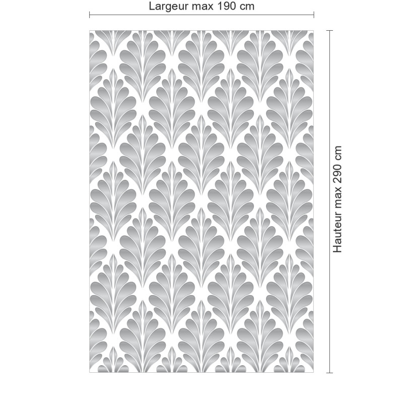 Panneau de douche motif feuilles impériales dimensions max 190x290 cm