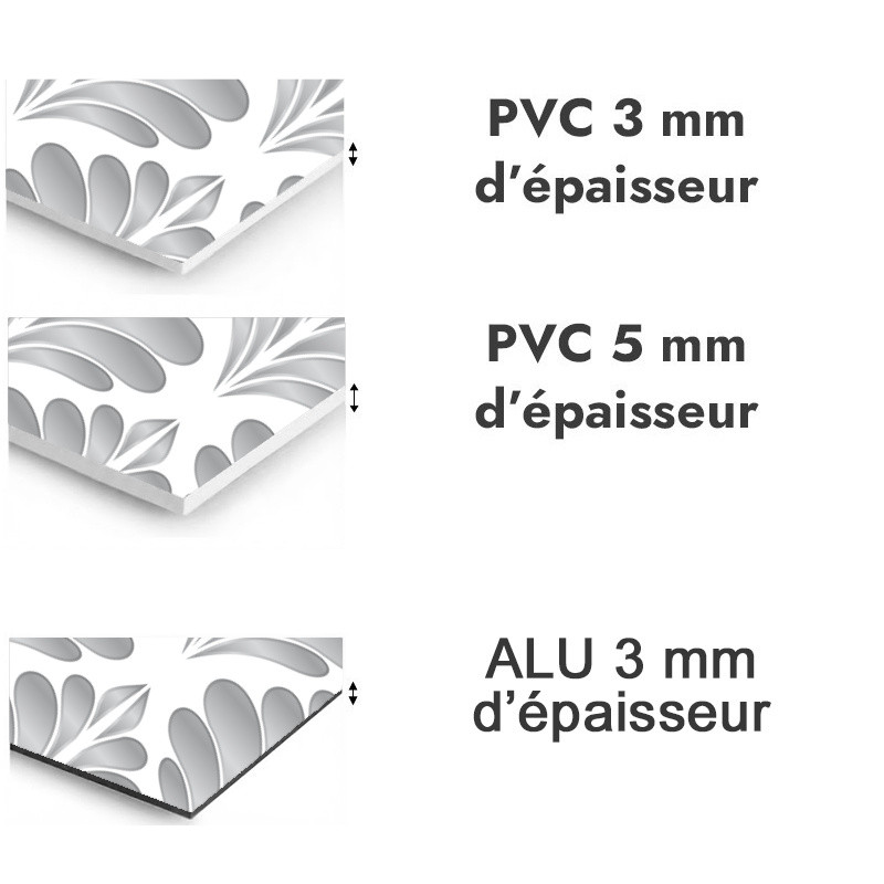 Panneau de douche motif feuilles impériales - PVC et ALU épaisseurs