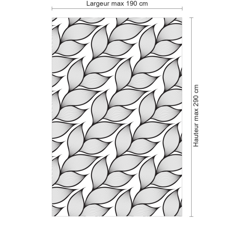 Panneau de douche motif épis de blé gris dimensions max 190x290 cm