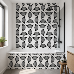 Panneau de douche motif ondes infinies mise en situation