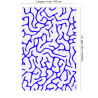 Panneau de douche motif réseau organique bleu dimensions max 190x290 cm
