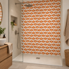 Panneau de douche motif palmette orange terracotta mise en situation