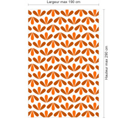 Panneau de douche motif palmette orange terracotta dimensions max 190x290 cm