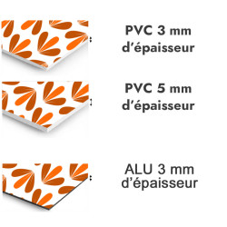 Panneau de douche motif palmette orange terracotta - PVC et ALU épaisseurs