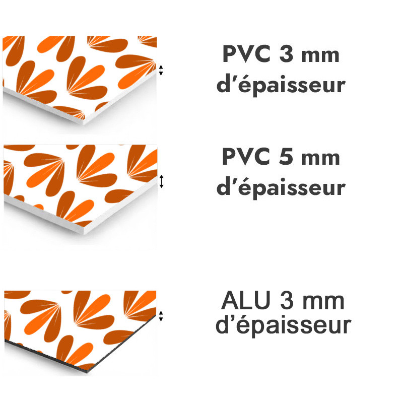 Panneau de douche motif palmette orange terracotta - PVC et ALU épaisseurs