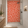 Panneau de douche motif floraison corail mise en situation