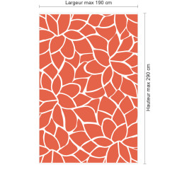 Panneau de douche motif floraison corail dimensions max 190x290 cm