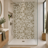 Panneau de douche motif cercles graphiques sable mise en situation