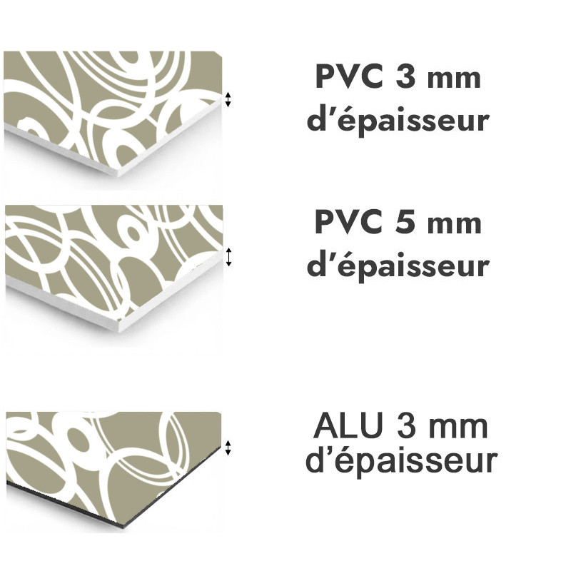 Panneau de douche motif cercles graphiques sable - PVC et ALU épaisseurs