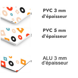 Panneau de douche motif formes géométriques multicolores - PVC et ALU épaisseurs