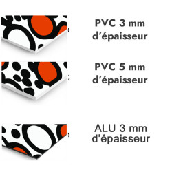 Panneau de douche motif bulles orange corail et blanches - PVC et ALU épaisseurs