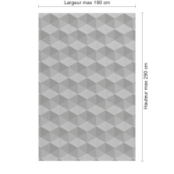 Panneau de douche motif effet 3D géométrique gris dimensions max 190x290 cm
