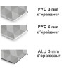 Panneau de douche motif effet 3D géométrique gris - PVC et ALU épaisseurs