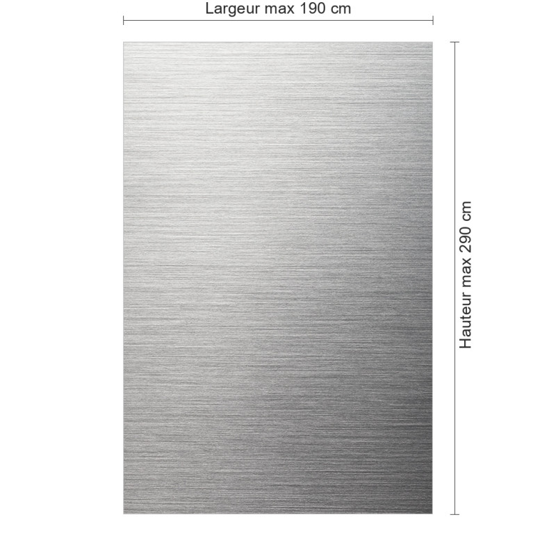 Panneau de douche motif acier brossé dimensions max 190x290 cm
