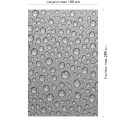 Panneau de douche motif gouttes d'eau dimensions max 190x290 cm