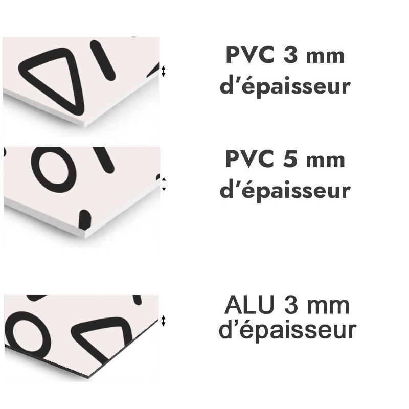 Panneau de douche motif éclats de symboles noirs et blancs - PVC et ALU épaisseurs
