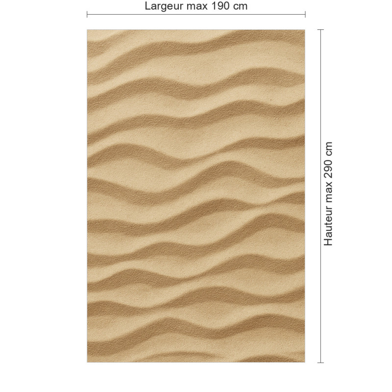 Panneau de douche motif sable ondulé du Sahara dimensions max 190x290 cm