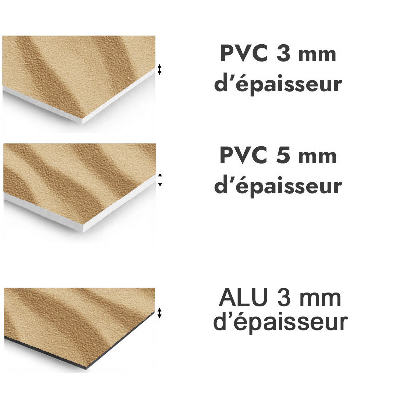 Panneau de douche motif sable ondulé du Sahara - PVC et ALU épaisseurs