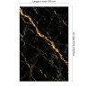 Panneau de douche motif marbre noir et jaune doré dimensions max 190x290 cm
