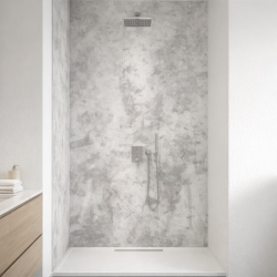 Panneau de douche motif béton brut mise en situation