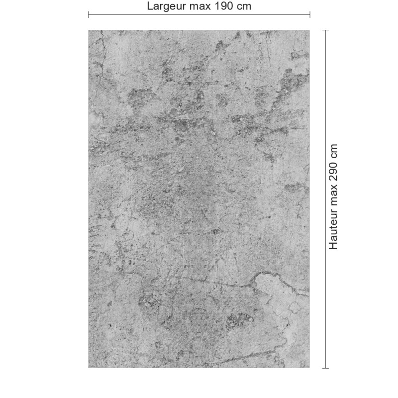 Panneau de douche motif béton grunge dimensions max 190x290 cm