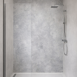 Panneau de douche motif béton lissé mise en situation