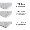 Panneau de douche motif béton lissé - PVC et ALU épaisseurs
