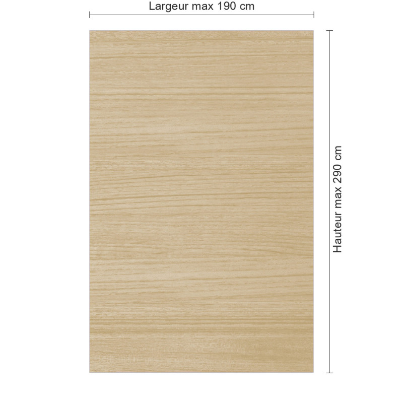Panneau de douche motif bois clair dimensions max 190x290 cm